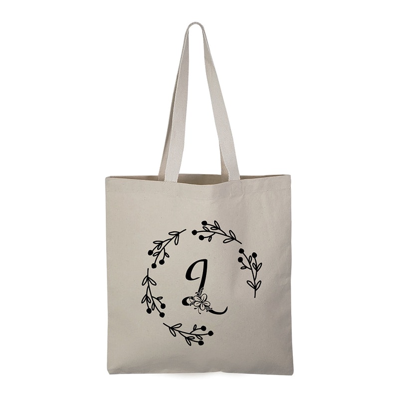 ''L'' Letter Initial Canvas Tote Bag - Initials Bags