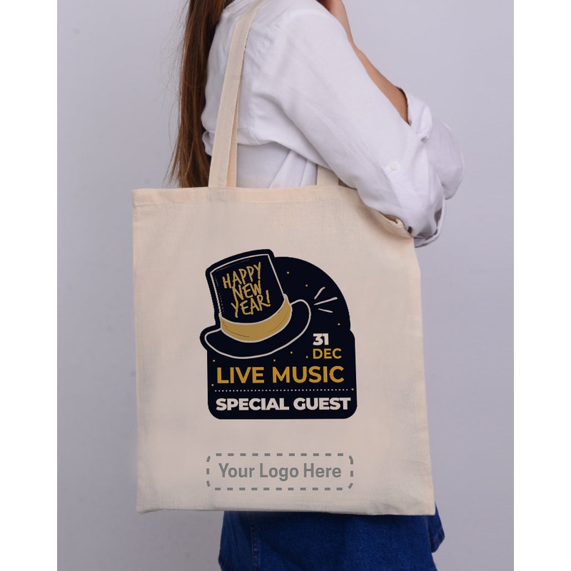 New Year Live Music Tote Bag - New Year's Tote Bags