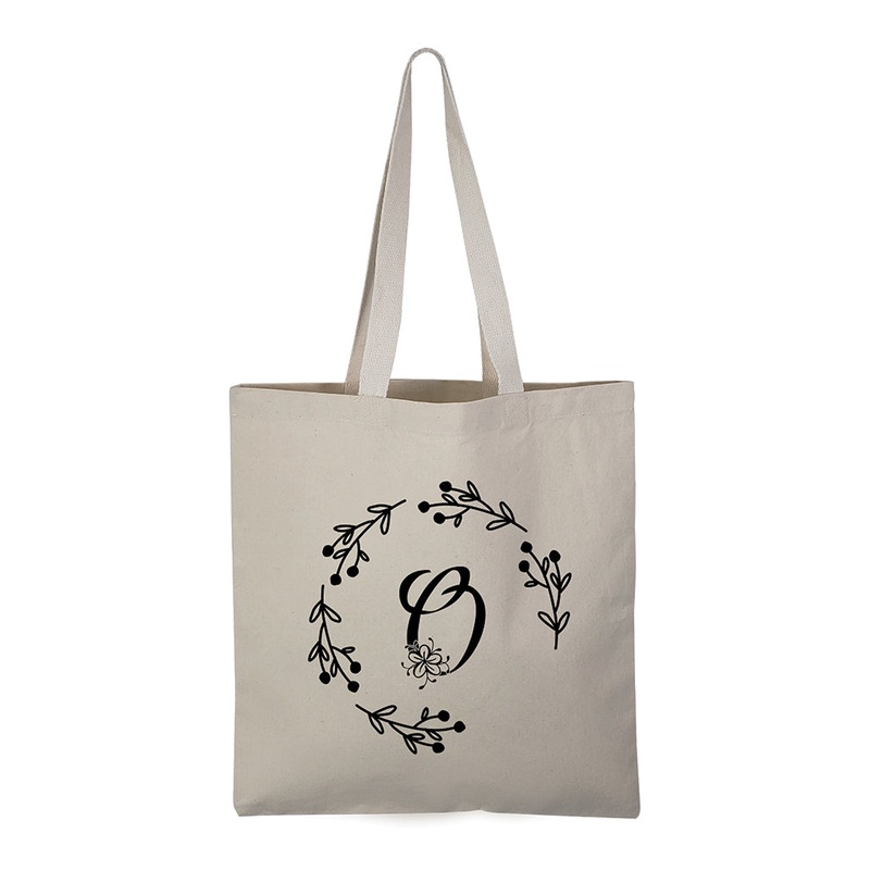 ''O'' Letter Initial Canvas Tote Bag - Initials Bags