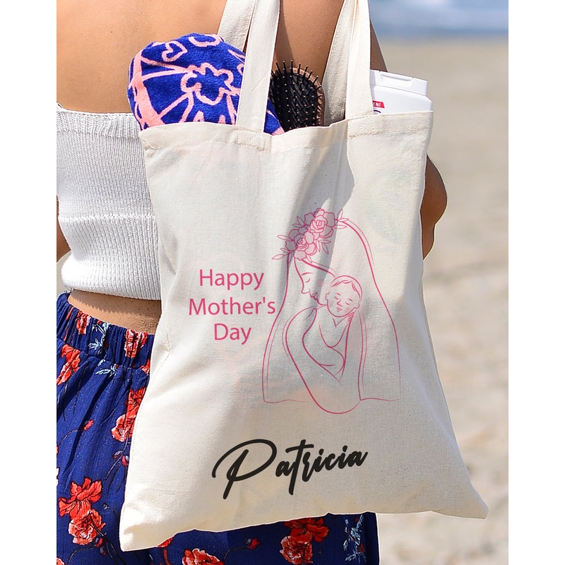 Pink Love Customizable Tote Bag - Mother's Tote Bags