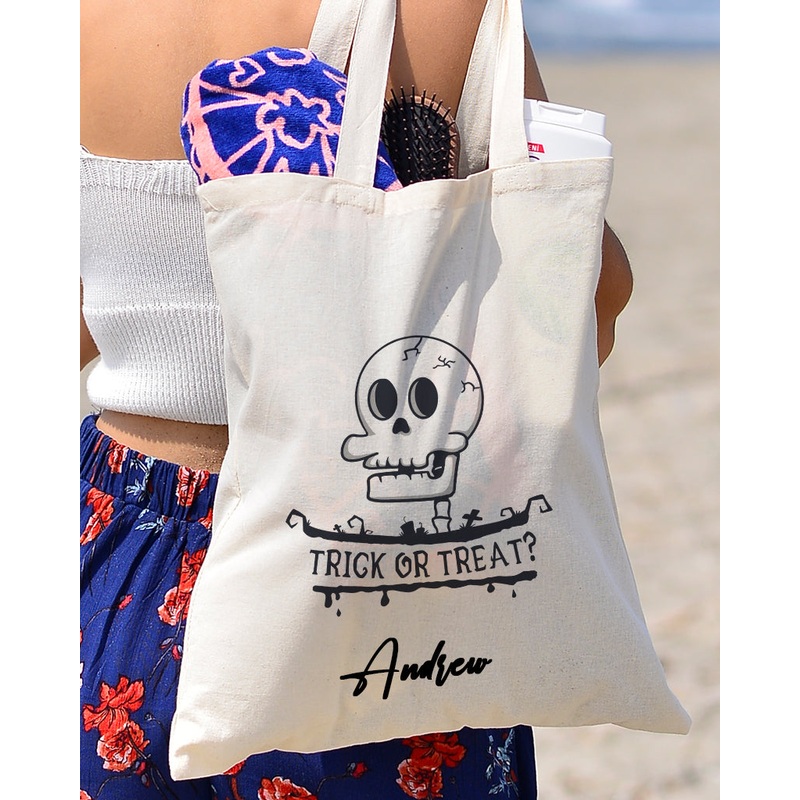 Skull Trick or Treat? - Halloween Tote Bags