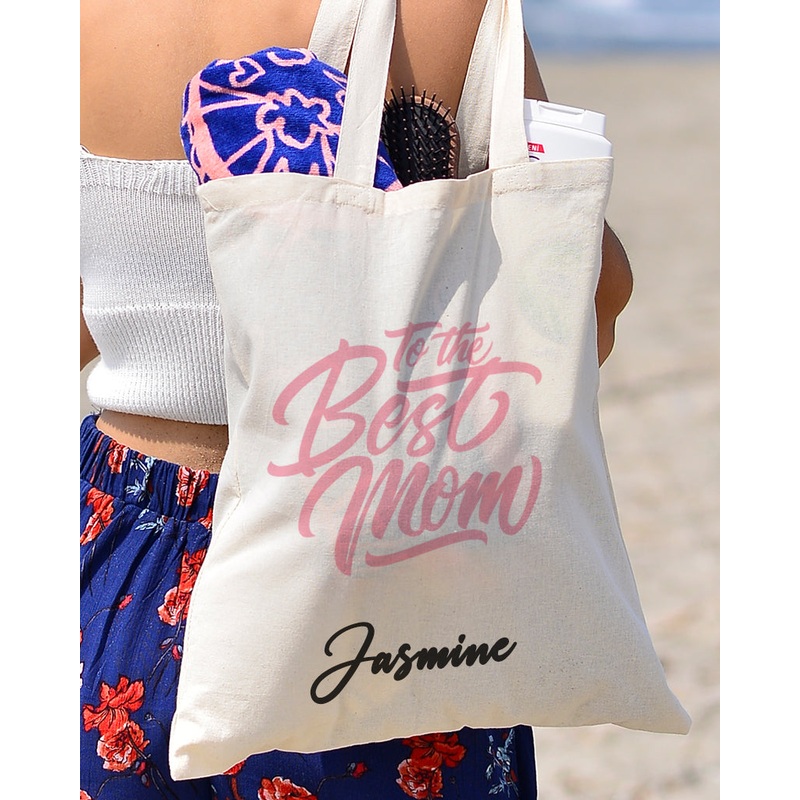 To The Best Mom Customizable Tote Bag - Mother's Tote Bags