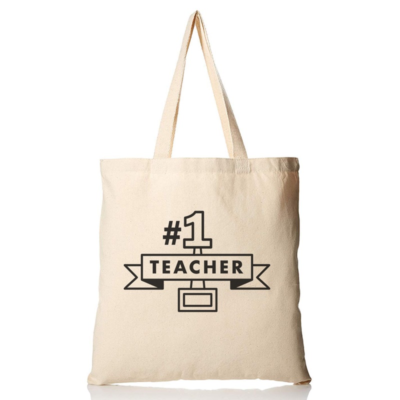 #1 Teacher Customizable Tote Bag - Teacher's Tote Bags