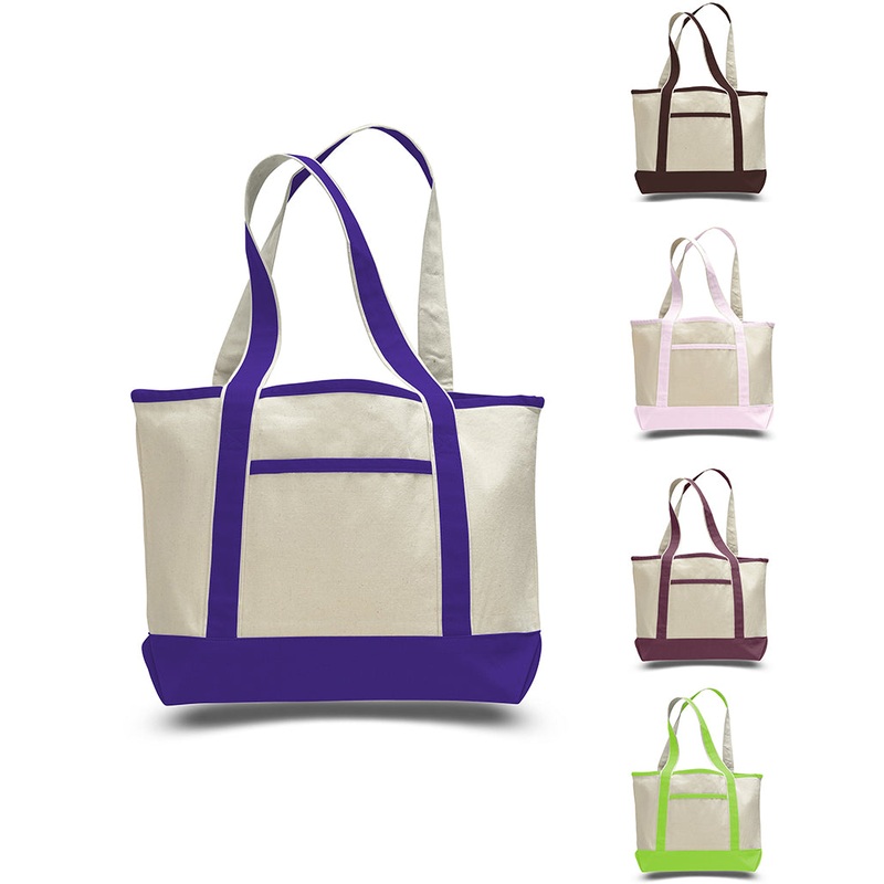 12 ct Medium Size Heavy Canvas Deluxe Tote Bag - By Dozen - Alternative Colors