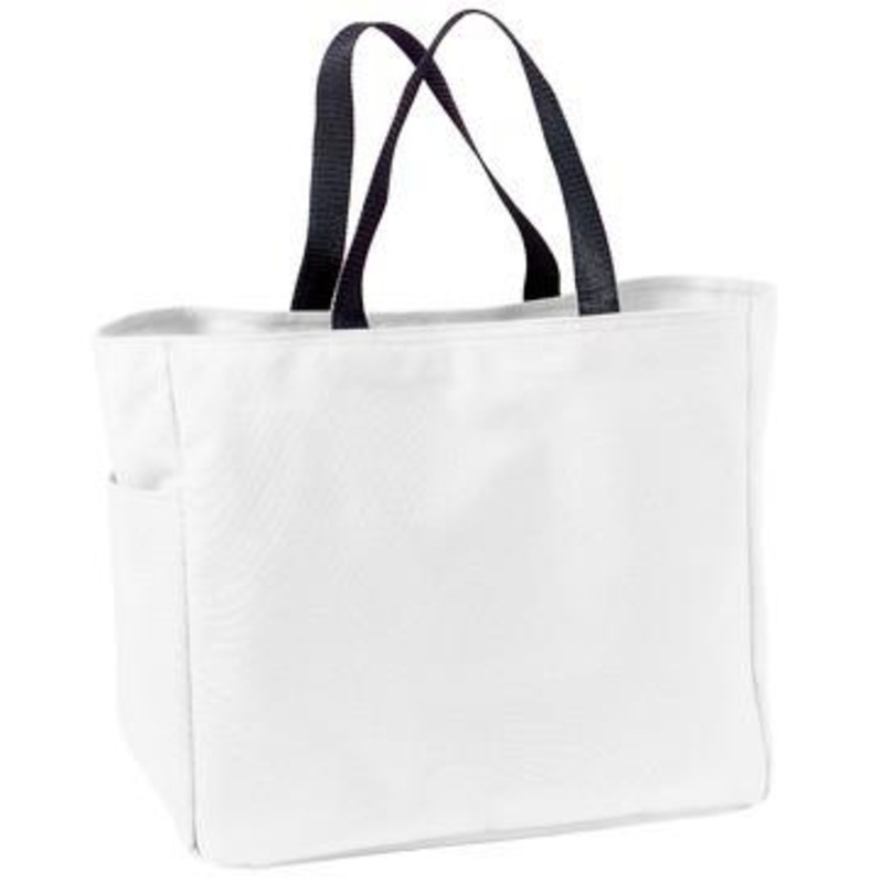 48 ct White Polyester Improved Essential Tote Bags Wholesale - By Case