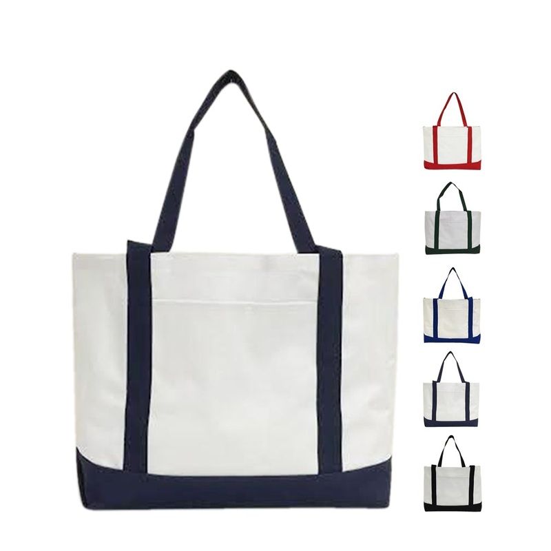 6 ct Grocery Shopping Tote Bag With Large Outside Pocket - By Bundle