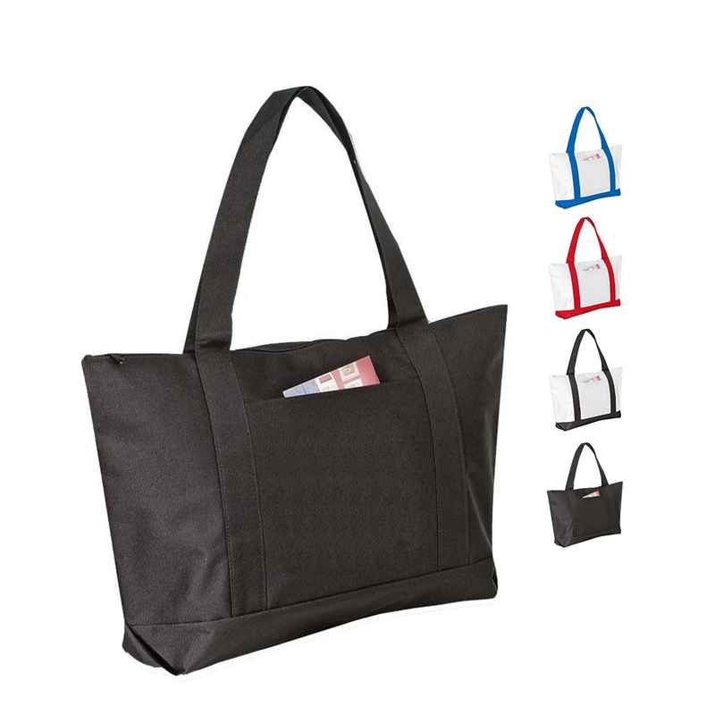 6 ct Polyester Beach Tote Bags with Zipper - By Bundle