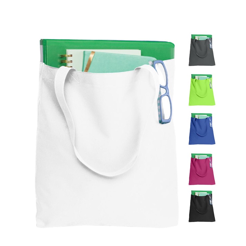 60 ct Polyester Daily Use Document Tote Bags with Self Fabric Handles - By Case