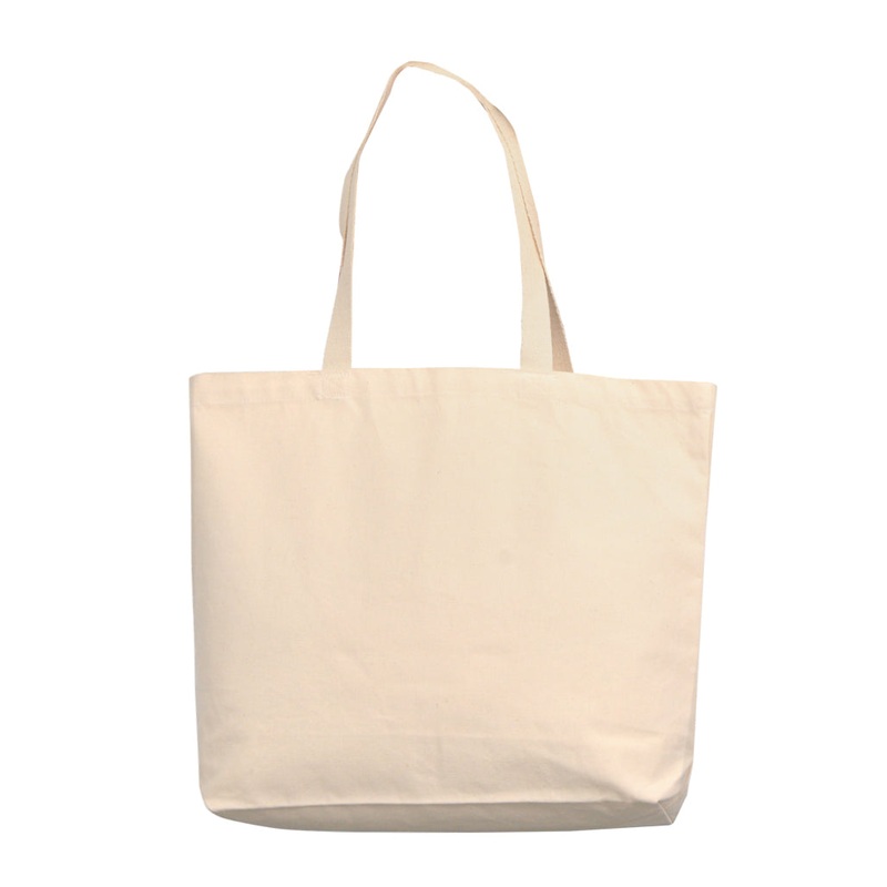 96 ct - 18 in Large Organic Canvas Shopper Tote Bags with Bottom Gusset - By Case