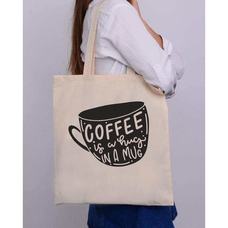Coffee Is A Hug Design - Coffee Shop Tote Bags