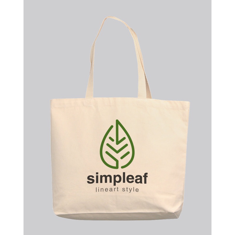 Custom Large Organic Canvas Shopper Tote Bags - Organic Tote Bags With Your Logo - OR250