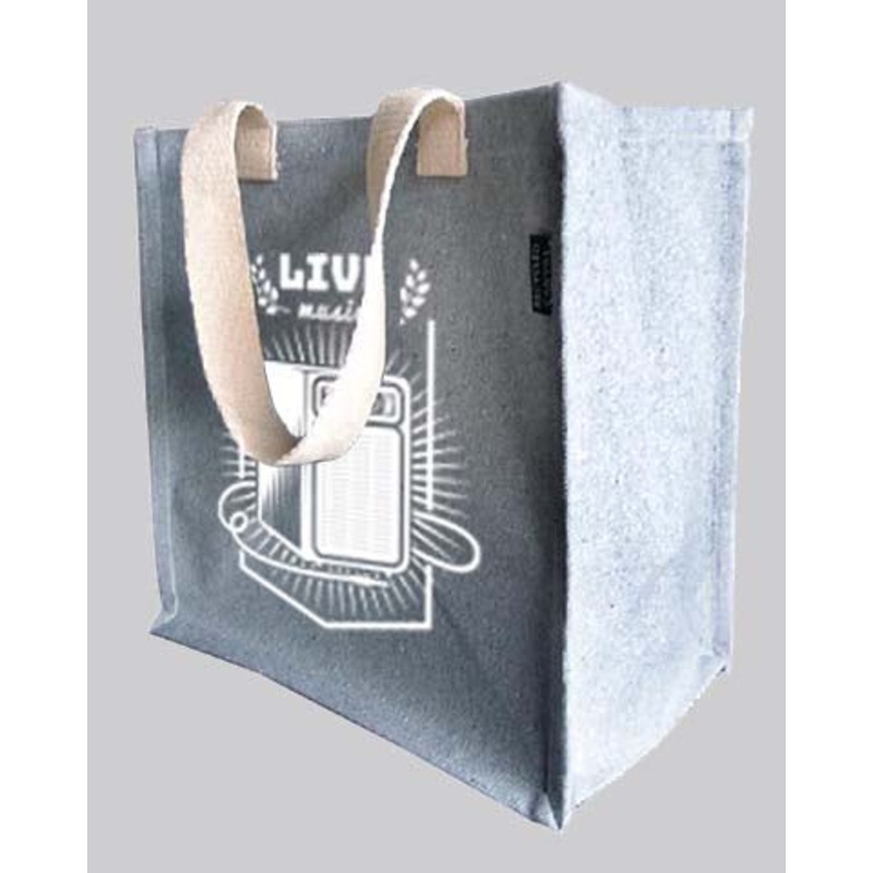 Custom Large Recycled Canvas Tote Bag W/Laminated Interior - Recycled Tote Bags With Your Logo - RC890