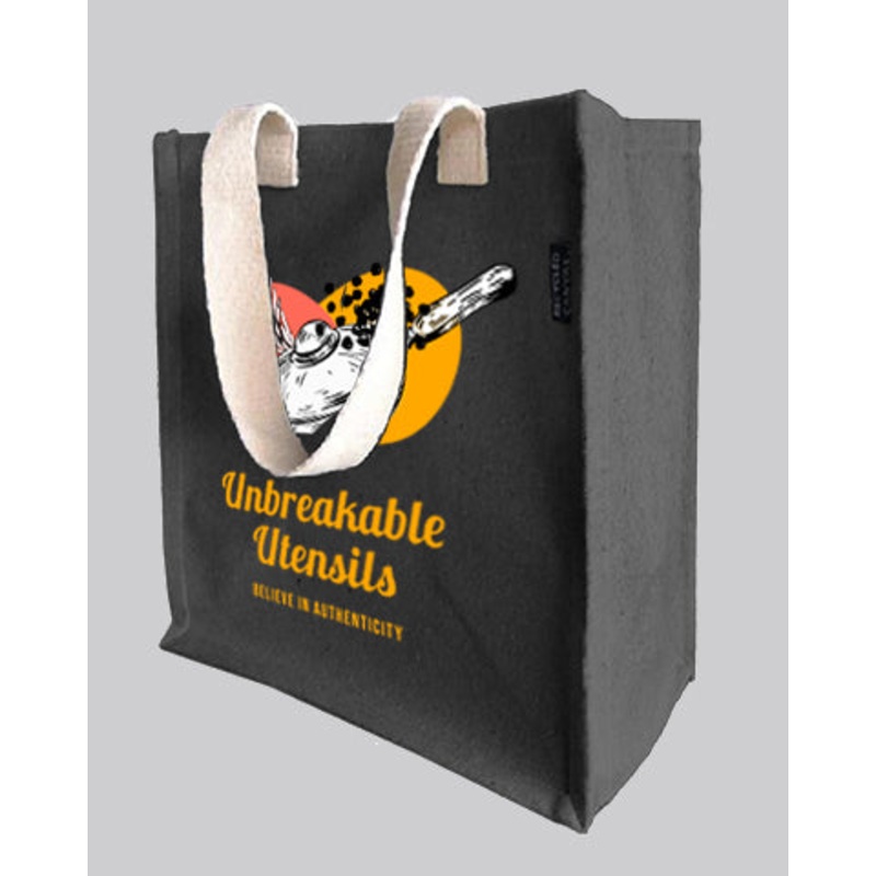 Custom Recycled Heavy Canvas Tote with Full Gusset - Recycled Tote Bags With Your Logo - RC830