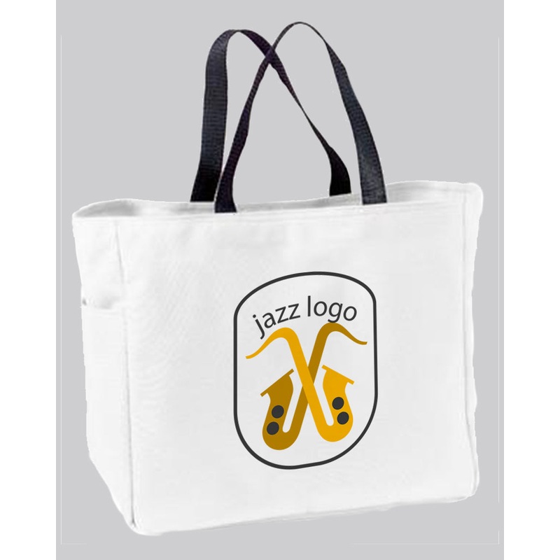Custom White Polyester Improved Essential Tote Bags - Sublimation Tote Bags With Your Logo - B0750