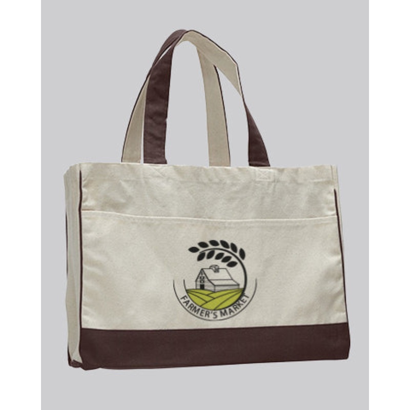 Customized Cotton Canvas Tote Bag with Inside Zipper Pocket - Personalized Tote Bags With Your Logo - TF214 - Alternative Colors
