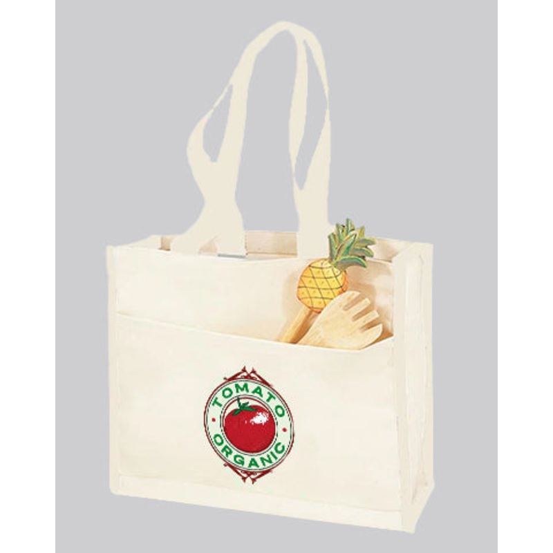 Customized Heavy Canvas Tote Bag with Colored Trim - Personalized Tote Bags With Your Logo - TF211
