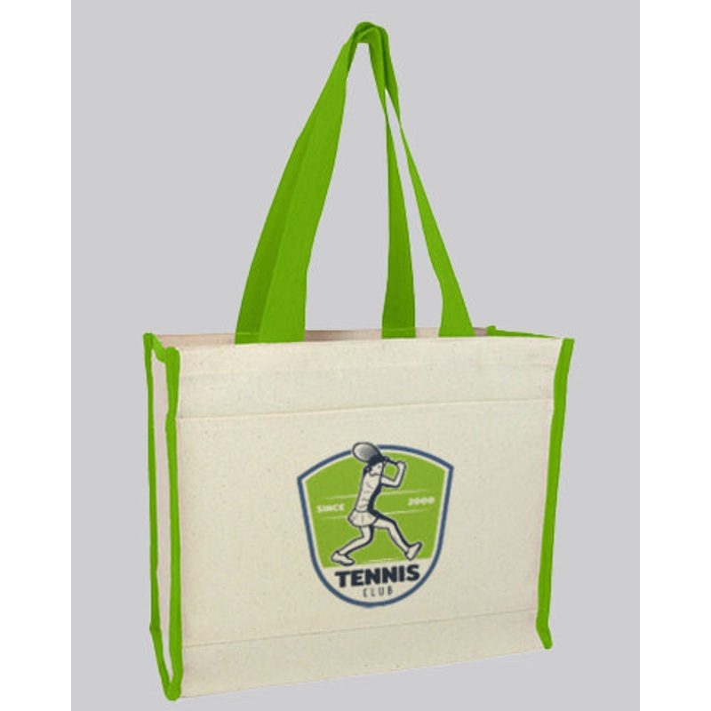 Customized Heavy Canvas Tote Bag with Colored Trim - Personalized Tote Bags With Your Logo - TF211 - Alternative Colors