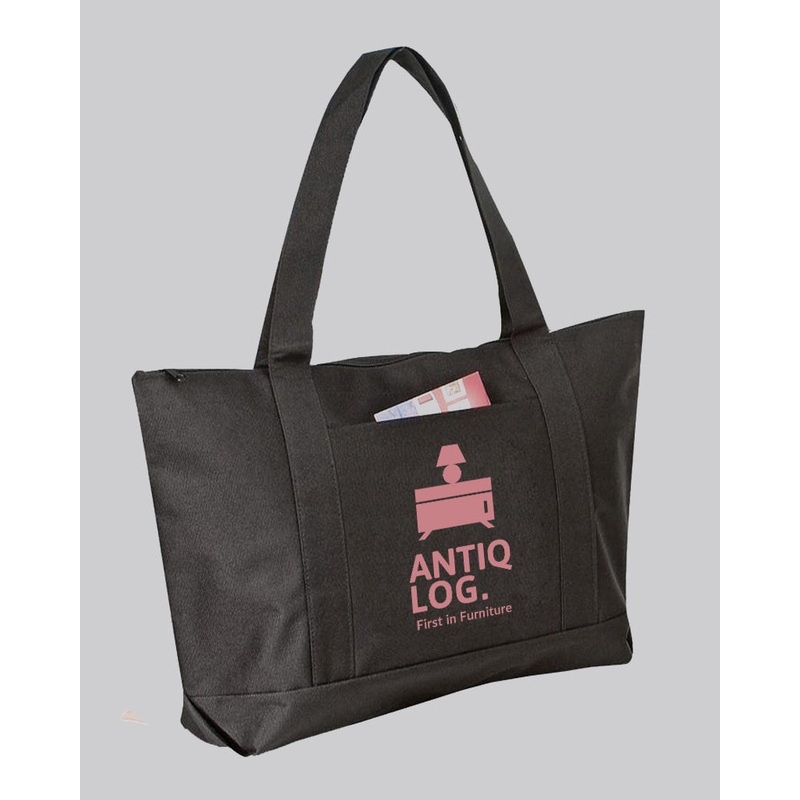 Customized Polyester Beach Tote Bags with Zipper - Personalized Tote Bags With Your Logo - BS217