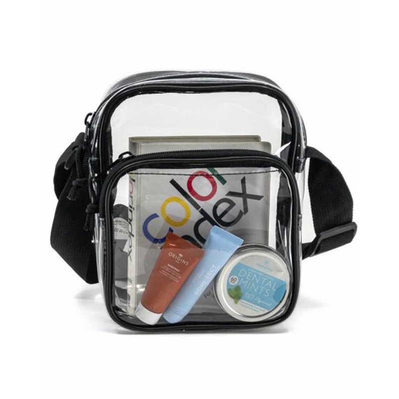 Dual-Zip Clear Crossbody Bag