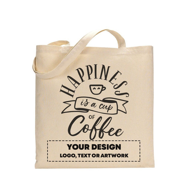 Happiness Is A Cup Of Coffee Design - Coffee Shop Tote Bags