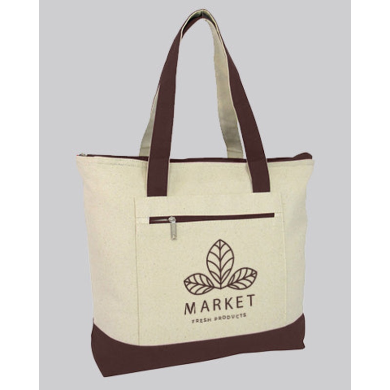 Heavy Canvas Zippered Shopping Tote Bags Customized - Personalized Tote Bags With Your Logo - TG213 - Alternative Colors