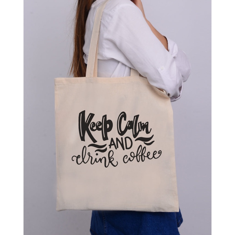 Keep Calm And Drink - Coffee Shop Tote Bags