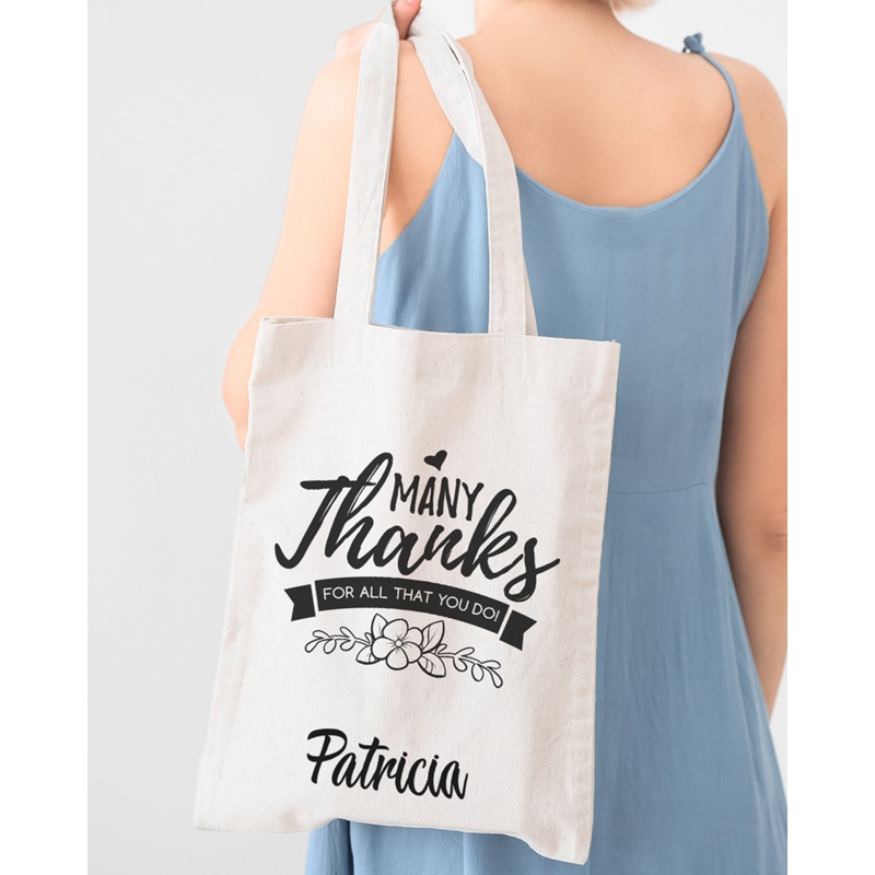Many Thanks Customizable Tote Bag - Teacher's Tote Bags