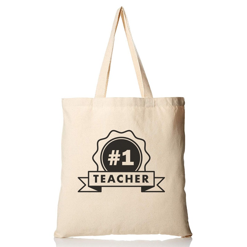 Number One Teacher Customizable Tote Bag - Teacher's Tote Bags