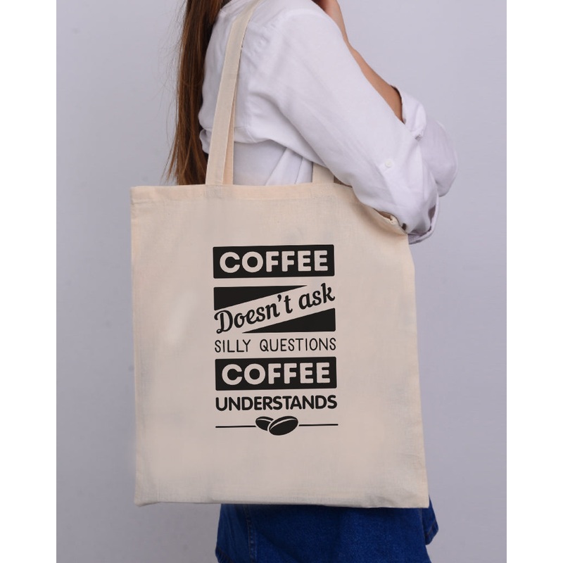 Silly Questions Design - Coffee Shop Tote Bags