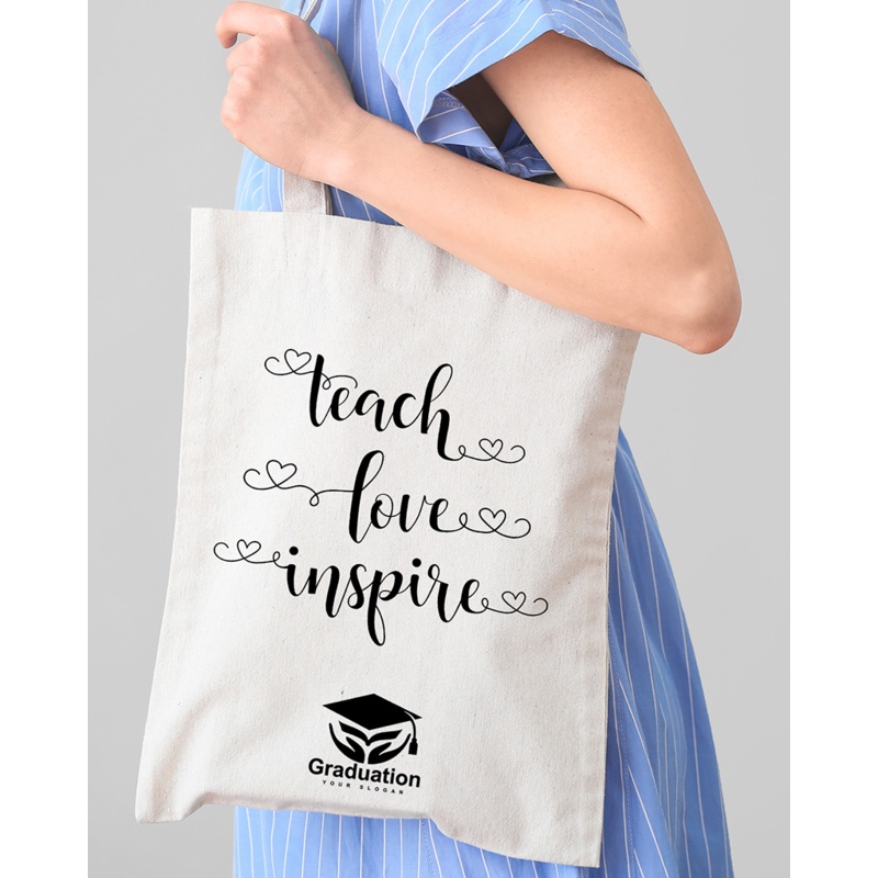 Teach Love Inspire Customizable Tote Bag - Teacher's Tote Bags