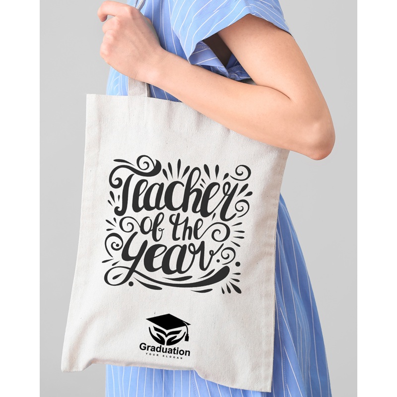Teacher of the Year Customizable Tote Bag - Teacher's Tote Bags