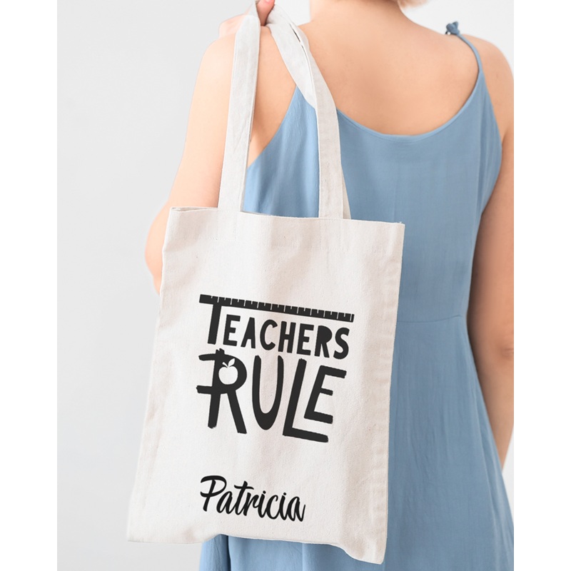 Teaches Rule Customizable Tote Bag - Teacher's Tote Bags