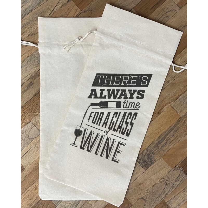 There's Always Time For a Glass of Wine Design - Winery Tote Bags
