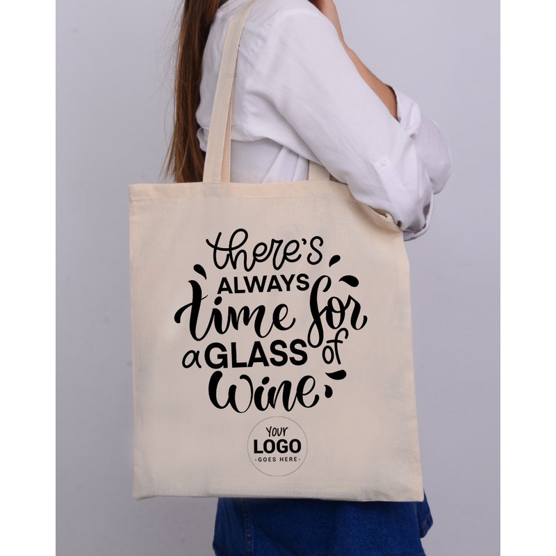 Time For a Glass of Wine Design - Winery Tote Bags