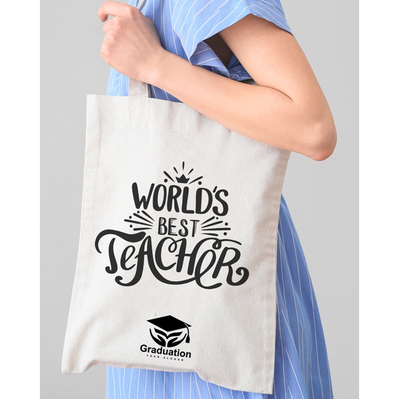 World's Best Teacher Customizable Tote Bag - Teacher's Tote Bags