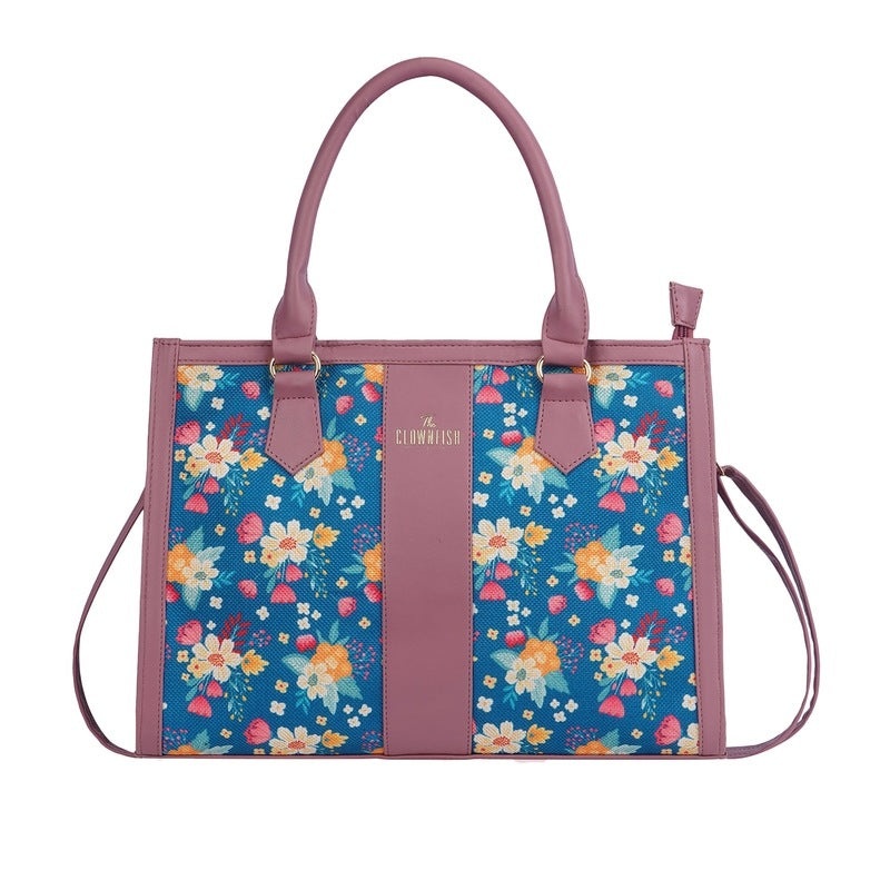 Allure Series: Tote Bag with Floral Design | 13L | Light Pink/Multicolor