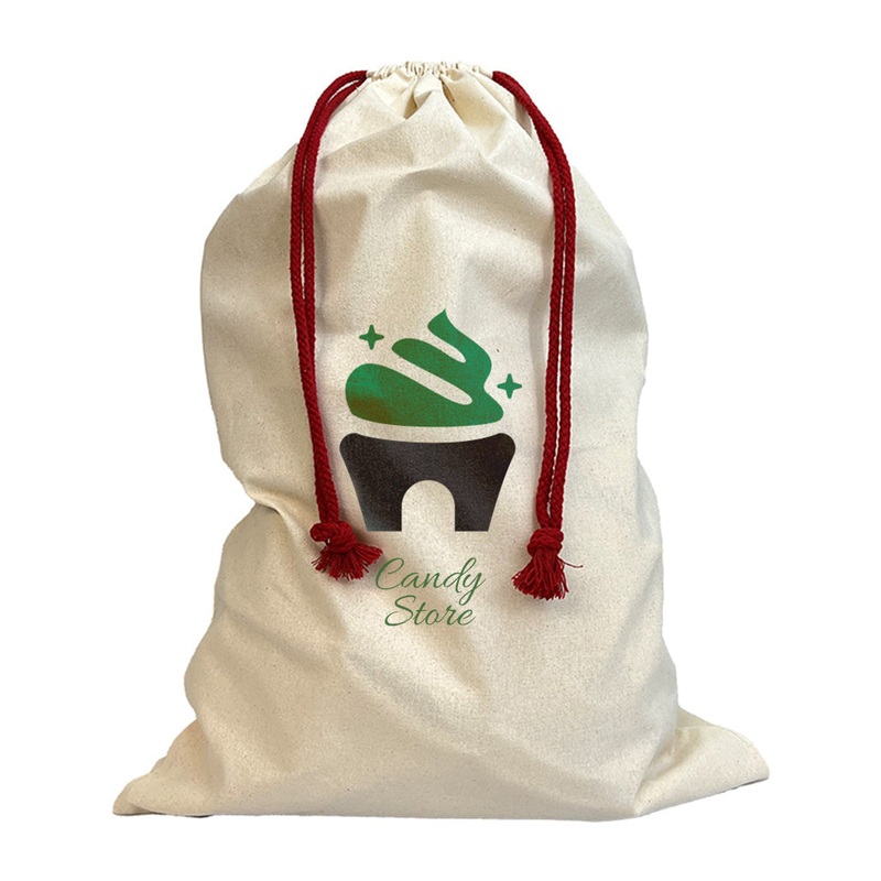 Customized Wholesale 24 in Cotton Laundry Bags / Santa Sacks - Personalized Laundry Bags With Your Logo