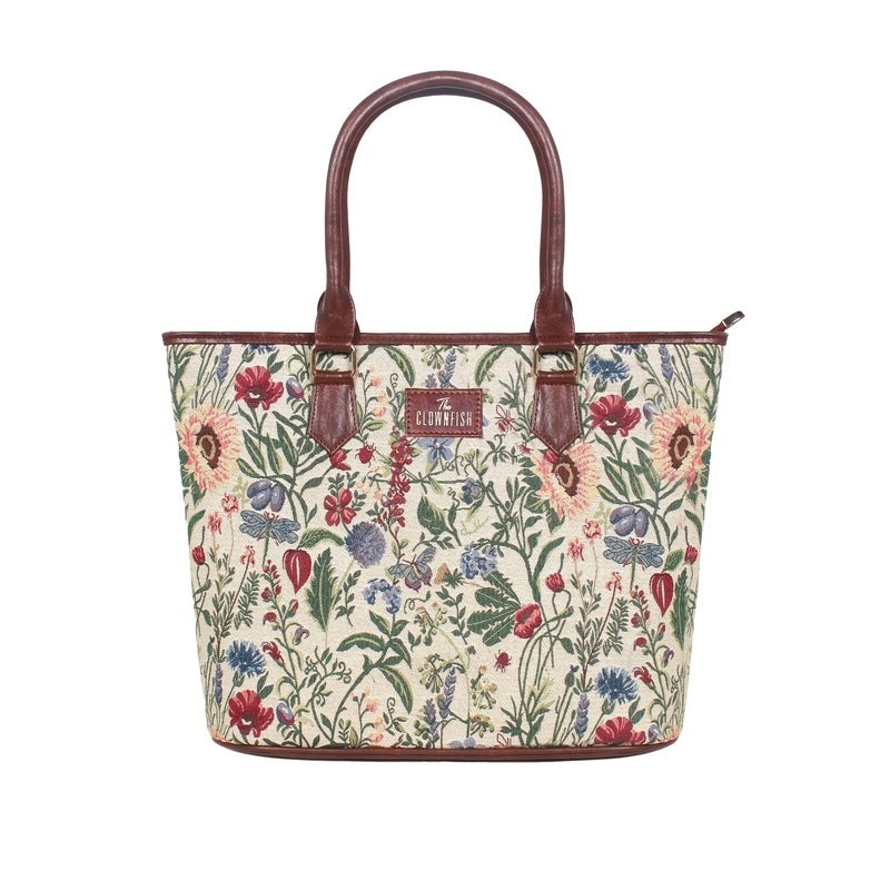 THE CLOWNFISH Justina Handbag For Women Office Bag Ladies Shoulder Bag Tote For Women College Girls (Flax) Multicolor