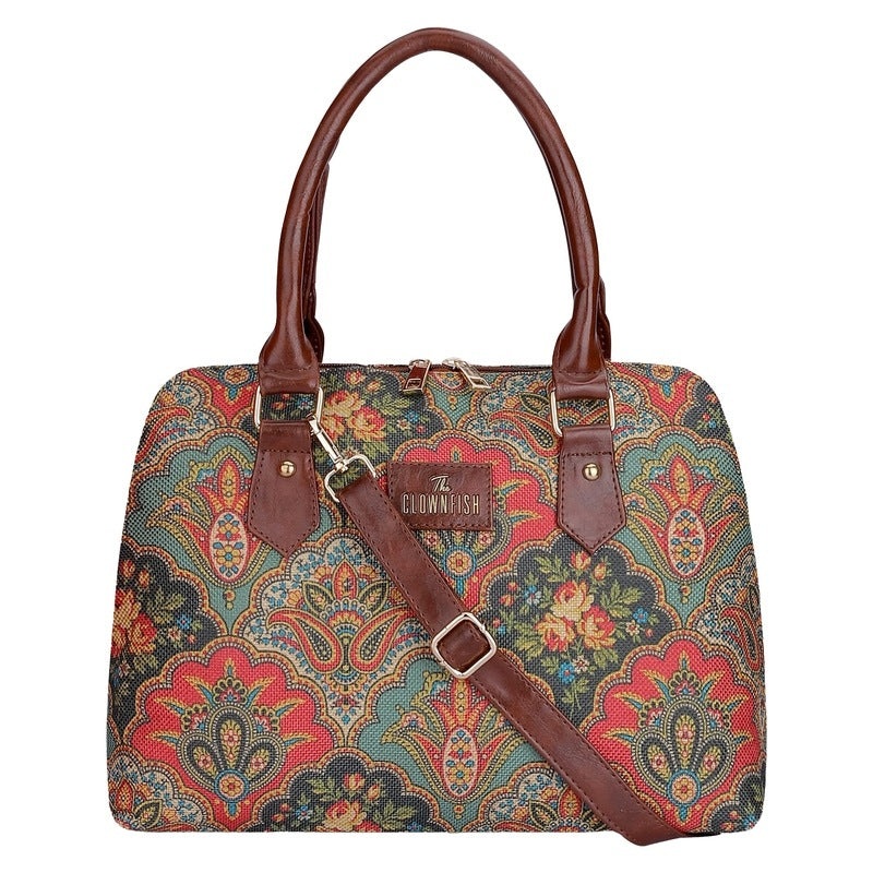 THE CLOWNFISH Montana Series Handbag for Women Office Bag Ladies Purse Shoulder Bag Tote For Women College Girls (Dark Pink)
