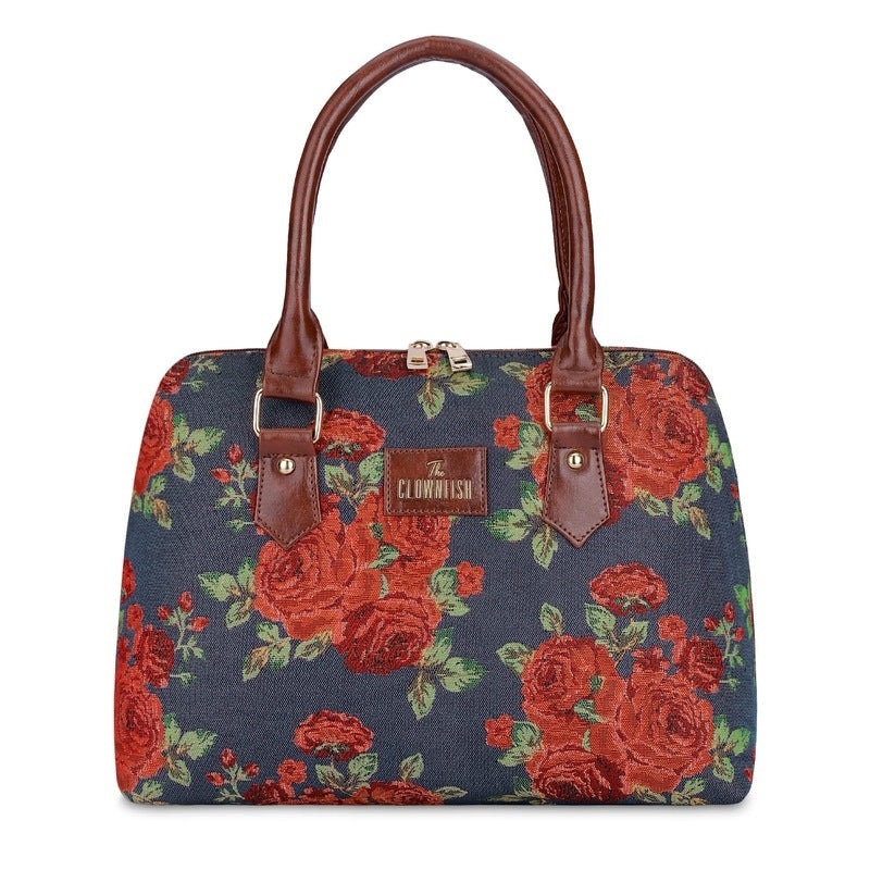 THE CLOWNFISH Montana Series Handbag for Women Office Bag Ladies Purse Shoulder Bag Tote For Women College Girls (Multicolour-Floral)