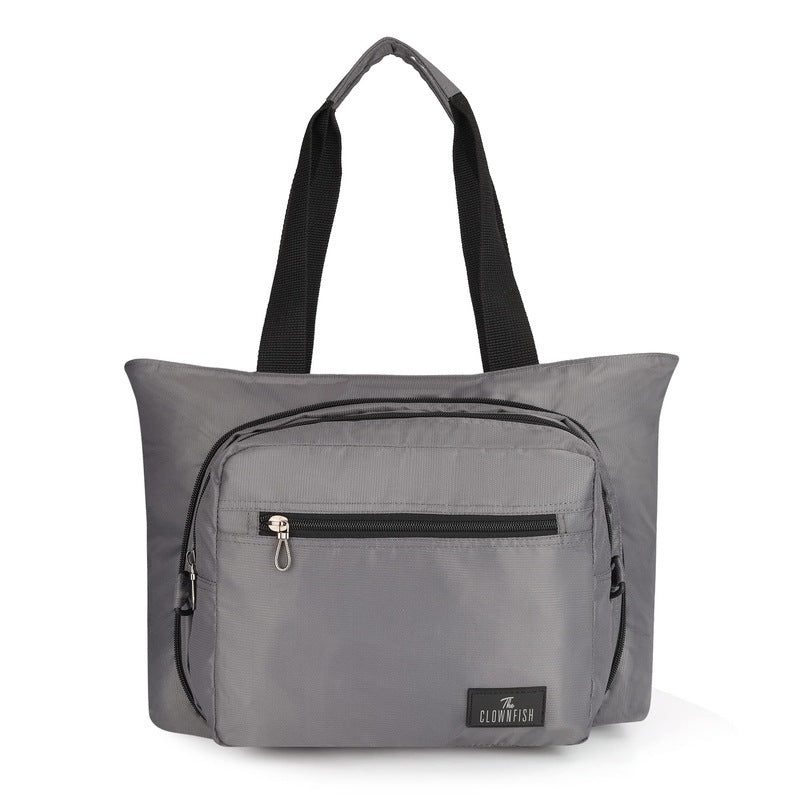 THE CLOWNFISH Sarin Series Polyester Handbag Convertible Sling Bag for Women Ladies Shoulder Bag Tote For Women College Girls (Dark Grey)