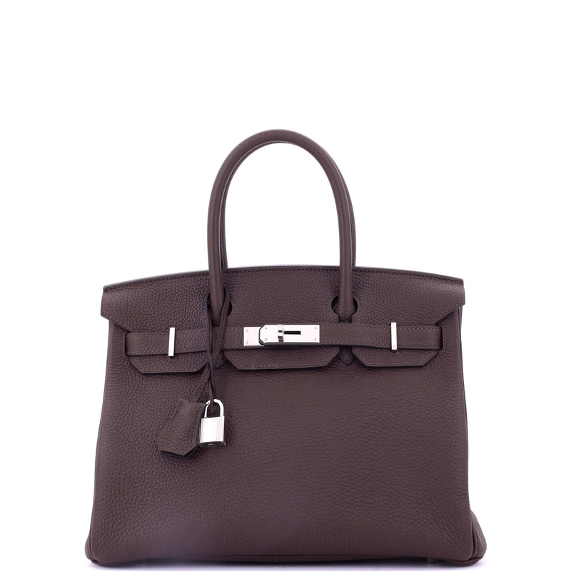 Birkin Handbag Chocolat Togo with Palladium Hardware 30