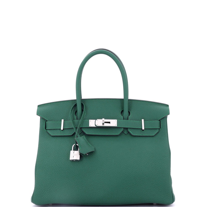 Birkin Handbag Malachite Togo with Palladium Hardware 30