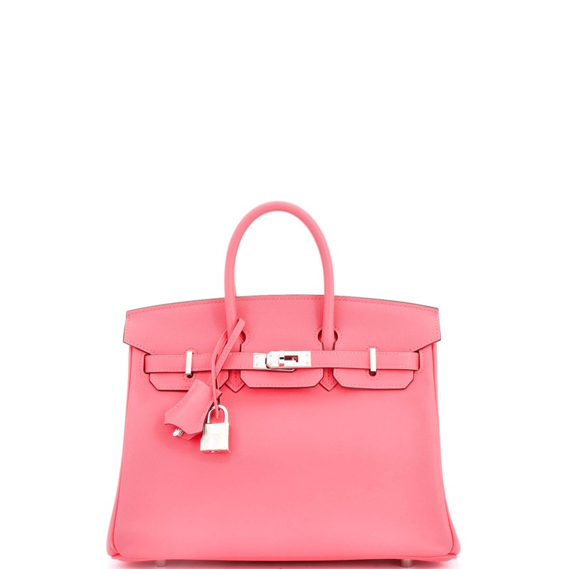 Birkin Handbag Rose Azale Swift with Palladium Hardware 25
