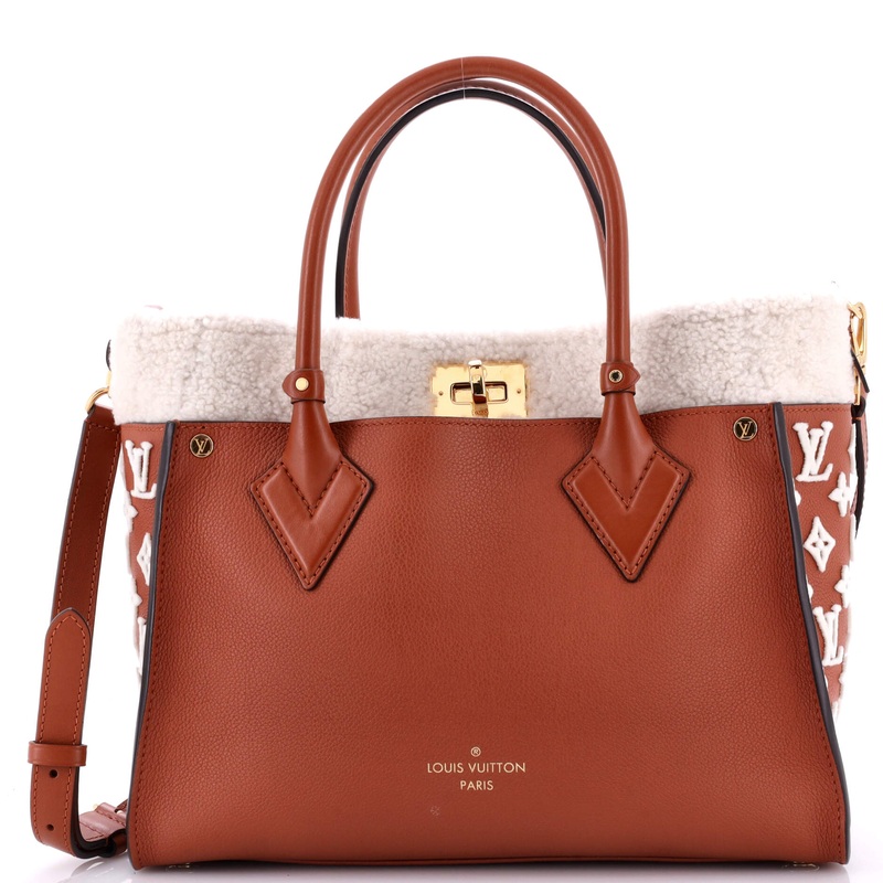 On My Side Tote Leather with Shearling MM