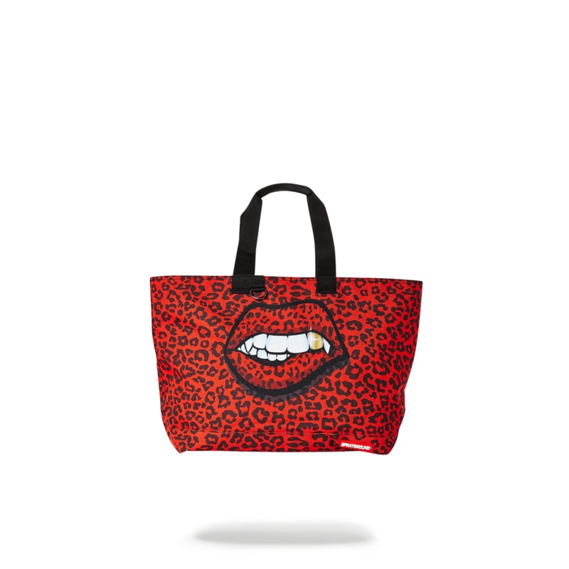 RED LEOPARD LIPS TOTE
