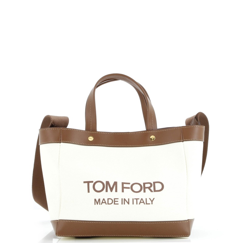T Screw Tote Canvas with Leather Mini