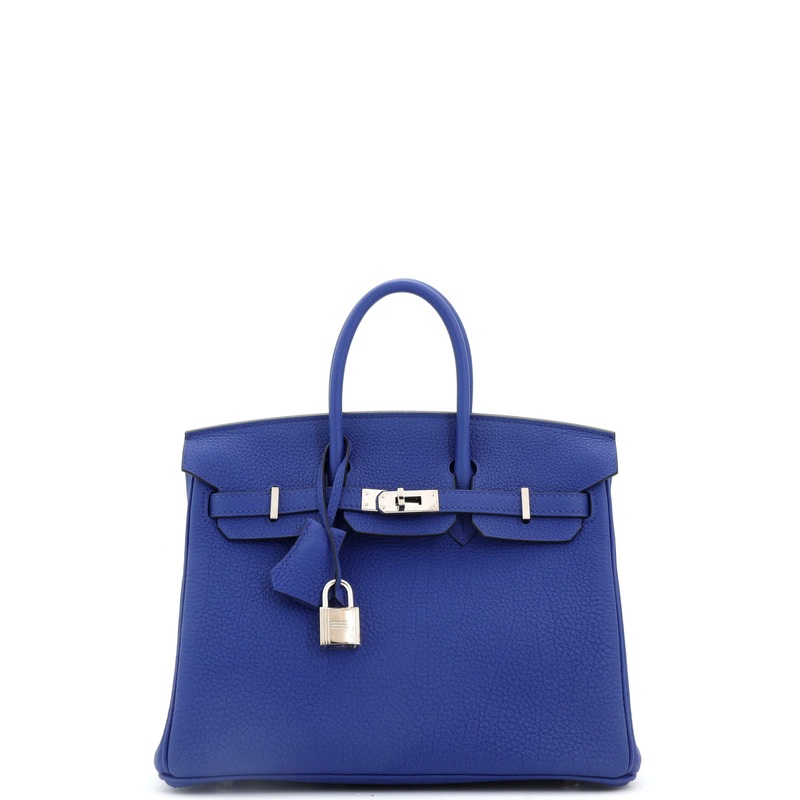 Birkin Handbag Bleu Electrique Togo with Palladium Hardware 25
