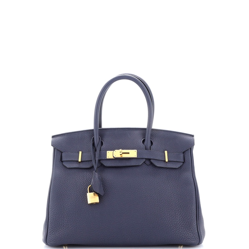 Birkin Handbag Bleu Nuit Togo with Gold Hardware 30