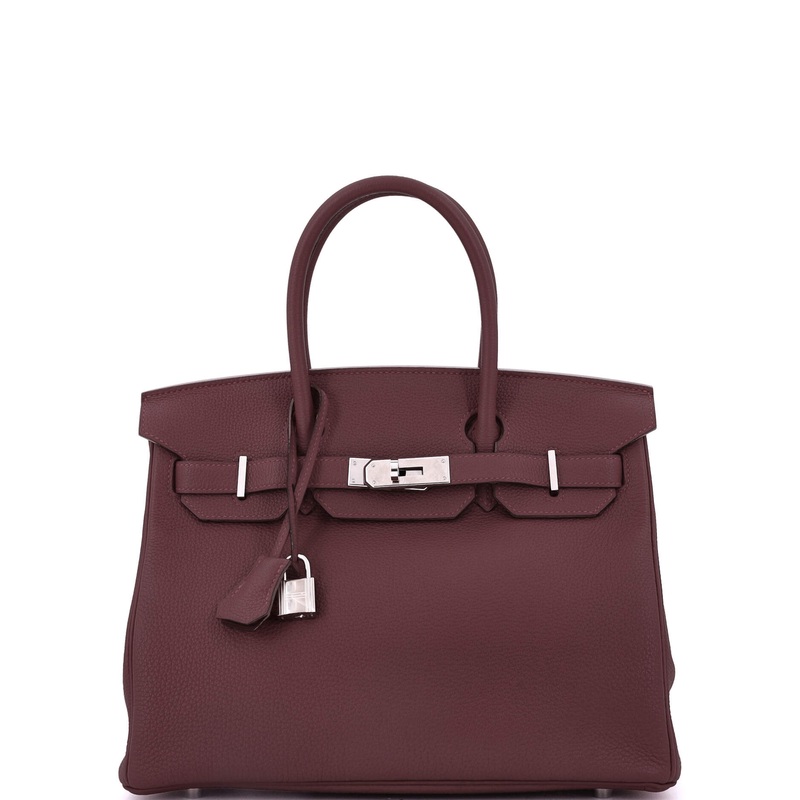 Birkin Handbag Bordeaux Togo with Palladium Hardware 30